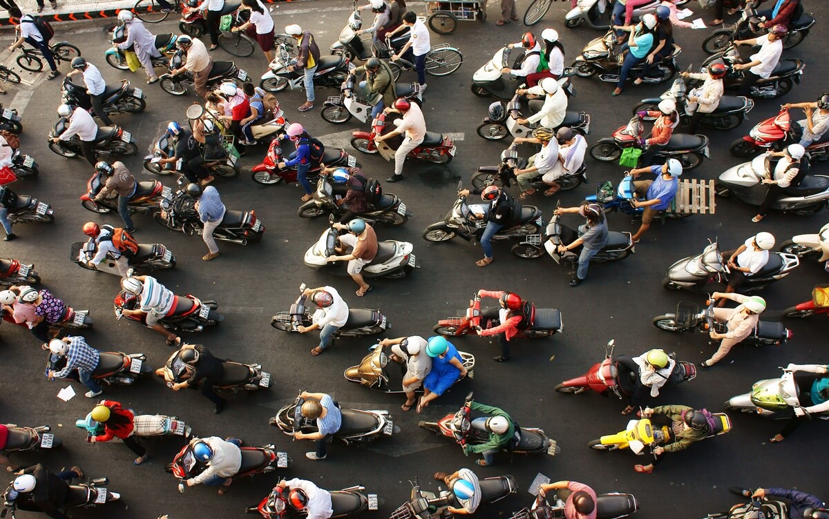Transport au Vietnam vélos et scooters